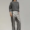 Lola Casademunt Pantalones<Pantalón efecto piel PLATEADO