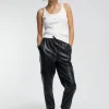 Lola Casademunt Pantalones<Pantalón efecto piel NEGRO