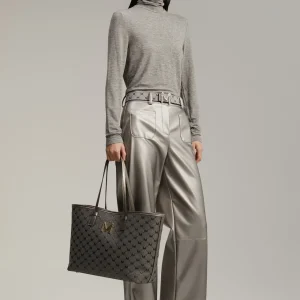 Lola Casademunt Pantalones<Pantalón efecto piel PLATEADO