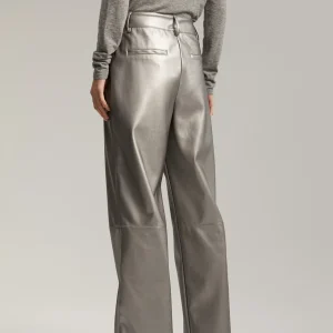 Lola Casademunt Pantalones<Pantalón efecto piel PLATEADO