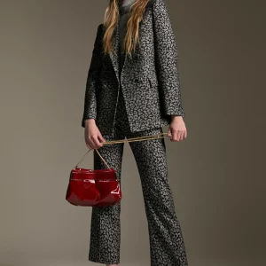 Lola Casademunt Animal Print | Pantalones<Pantalón jacquard animal print NEGRO-GRIS
