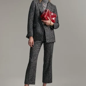 Lola Casademunt Animal Print | Pantalones<Pantalón jacquard animal print NEGRO-GRIS