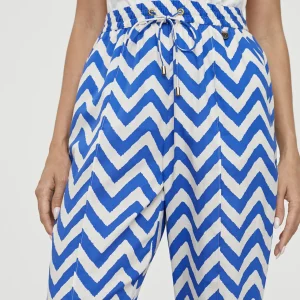 Lola Casademunt Pantalones<Pantalón jogging bicolor AZUL-BLANCO