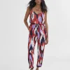 Lola Casademunt Pantalones<Pantalón jogging estampado LILA-ROJO