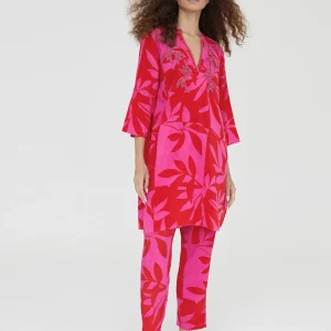 Lola Casademunt Pantalones | Baño<Pantalón jogging estampado ROJO-ROSA