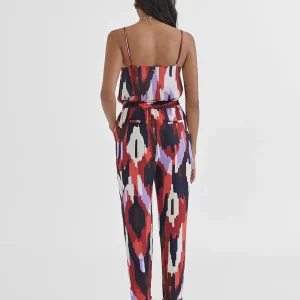 Lola Casademunt Pantalones<Pantalón jogging estampado LILA-ROJO
