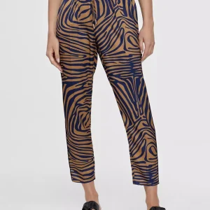 Lola Casademunt Pantalones<Pantalón jogging estampado cebra MARRON-AZUL