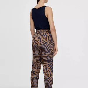 Lola Casademunt Pantalones<Pantalón jogging estampado cebra MARRON-AZUL