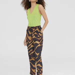 Lola Casademunt Pantalones | Baño<Pantalón jogging estampado zebra NEGRO-METAL