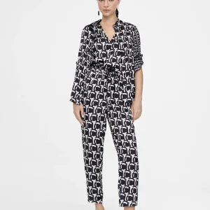 Lola Casademunt Pantalones<Pantalón jogging monograma BLANCO-NEGRO