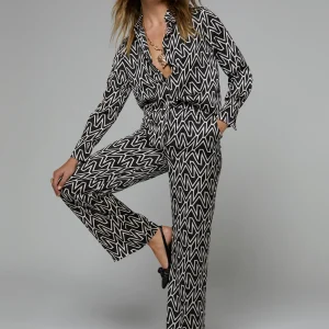 Lola Casademunt Pantalones<Pantalón monograma M NEGRO-CRUDO