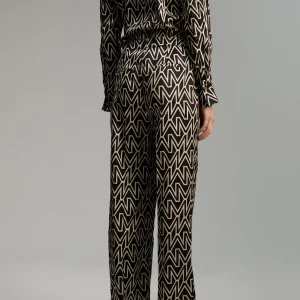 Lola Casademunt Pantalones<Pantalón monograma M NEGRO-CRUDO
