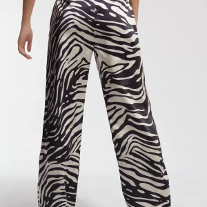 Lola Casademunt Animal Print | Pantalones<Pantalón palazzo cebra NEGRO-CRUDO