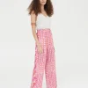 Lola Casademunt Pantalones<Pantalón palazzo estampado ROJO-LILA