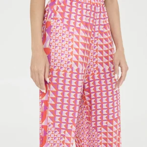 Lola Casademunt Pantalones<Pantalón palazzo estampado ROJO-LILA