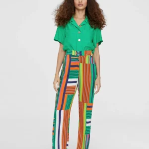 Lola Casademunt Pantalones<Pantalón palazzo multicolor VERDE-NARANJA