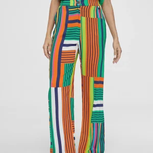 Lola Casademunt Pantalones<Pantalón palazzo multicolor VERDE-NARANJA