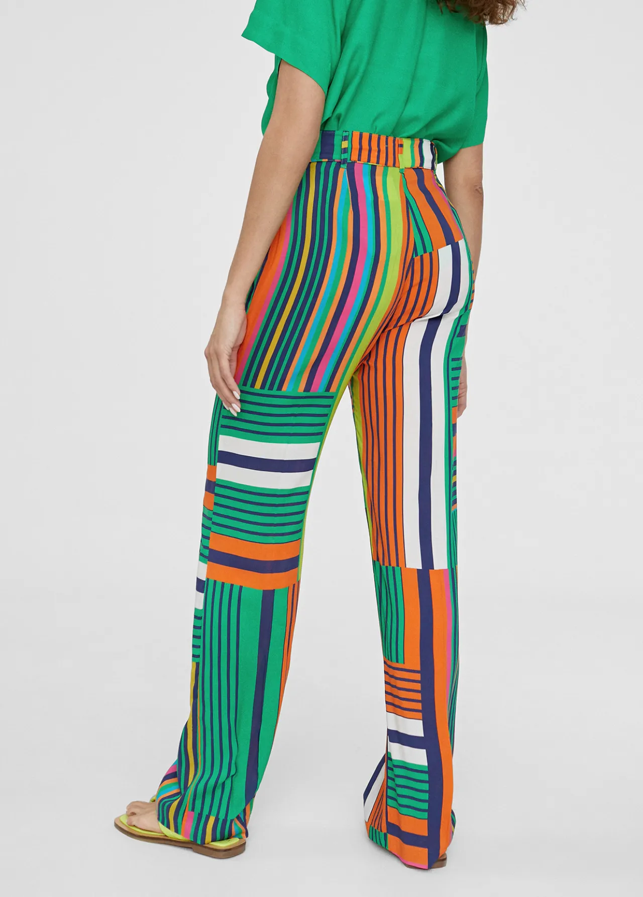 pantaln_palazzo_multicolor_3.webp Lola Casademunt Pantalones<Pantalón palazzo multicolor VERDE-NARANJA