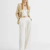Lola Casademunt Pantalones<Pantalón pinzas fluido CRUDO