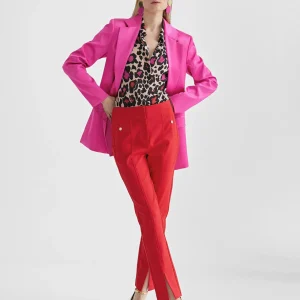 Lola Casademunt Pantalones<Pantalón pitillo abertura ROJO