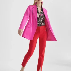 Lola Casademunt Pantalones<Pantalón pitillo abertura ROJO