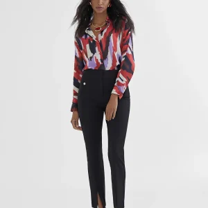 Lola Casademunt Pantalones<Pantalón pitillo abertura ROJO