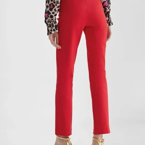 Lola Casademunt Pantalones<Pantalón pitillo abertura ROJO
