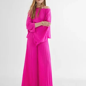 Lola Casademunt Pantalones<Pantalón plisado FUCSIA