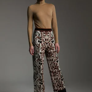 Lola Casademunt Animal Print | Punto<Pantalón punto animal print MARRON-NEGRO