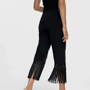 Lola Casademunt Pantalones<Pantalón punto flecos NEGRO