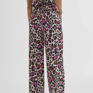 Lola Casademunt Pantalones<Pantalón recto animal print ROJO-ROSA