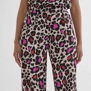 Lola Casademunt Pantalones<Pantalón recto animal print ROJO-ROSA