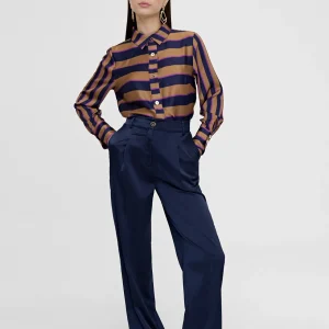 Lola Casademunt Pantalones<Pantalón recto con bolsillos NAVY
