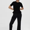 Lola Casademunt Pantalones<Pantalón recto detalle botón NEGRO