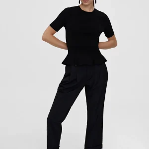 Lola Casademunt Pantalones<Pantalón recto detalle botón NEGRO