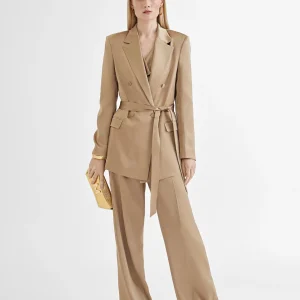 Lola Casademunt Pantalones<Pantalón recto satinado FUCSIA