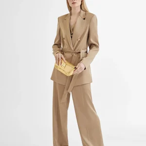 Lola Casademunt Pantalones<Pantalón recto satinado FUCSIA