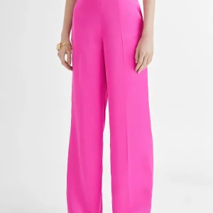 Lola Casademunt Pantalones<Pantalón recto satinado FUCSIA