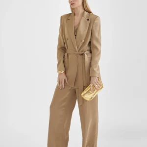 Lola Casademunt Pantalones<Pantalón recto satinado FUCSIA