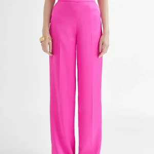 Lola Casademunt Pantalones<Pantalón recto satinado FUCSIA