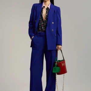 Lola Casademunt Pantalones<Pantalón recto traje AZULELECTRICO