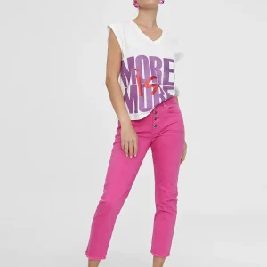 Lola Casademunt Pantalones<Pantalón tejano con botones CRUDO