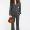 Lola Casademunt Pantalones<Pantalón traje raya diplomática GRIS-MARRON