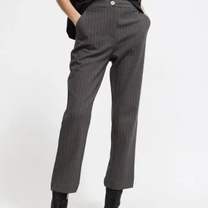 Lola Casademunt Pantalones<Pantalón traje raya diplomática GRIS-MARRON