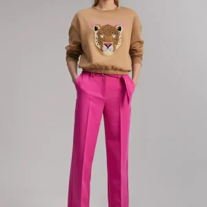 Lola Casademunt Pantalones<Pantalón wideleg cinturón FUCSIA
