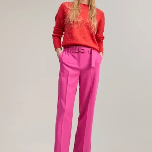 Lola Casademunt Pantalones<Pantalón wideleg cinturón FUCSIA