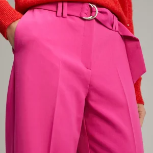 Lola Casademunt Pantalones<Pantalón wideleg cinturón FUCSIA