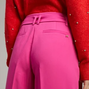 Lola Casademunt Pantalones<Pantalón wideleg cinturón FUCSIA