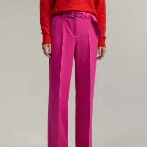 Lola Casademunt Pantalones<Pantalón wideleg cinturón FUCSIA
