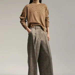 Lola Casademunt Pantalones<Pantalón wideleg cuadros GRIS